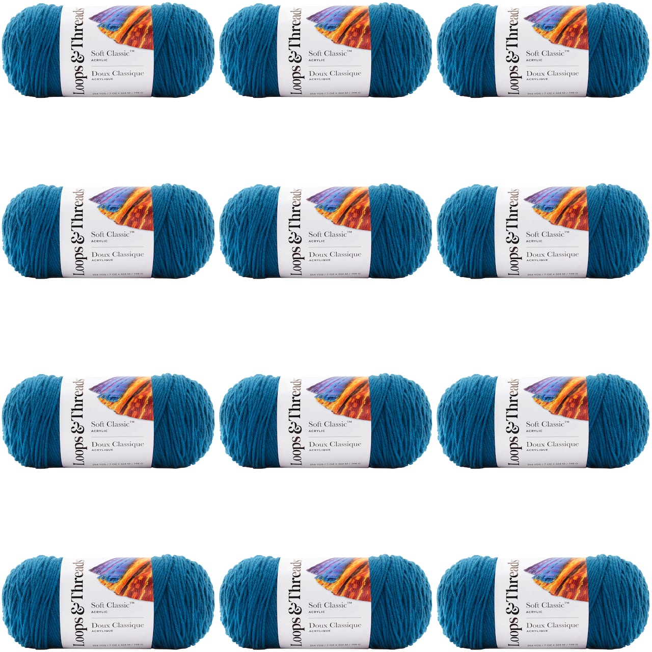 12 Pack: Soft Classic™ Solid Yarn by Loops & Threads®